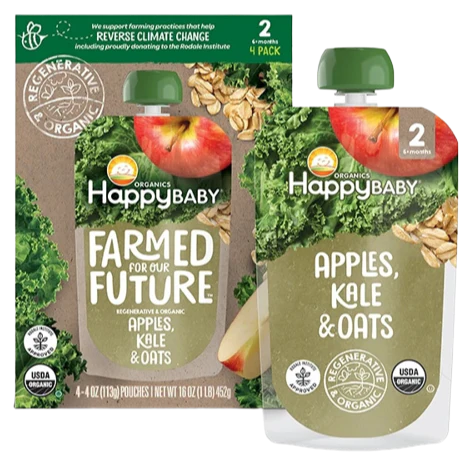 Apple Kale & Oat Stage 2 Baby Food Pouches (4 Pack Case)