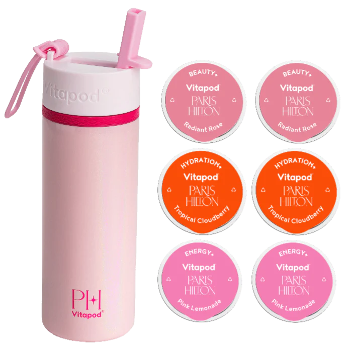 22oz Hydration Bottle With Straw + Vitapods (6 CT) - Pink