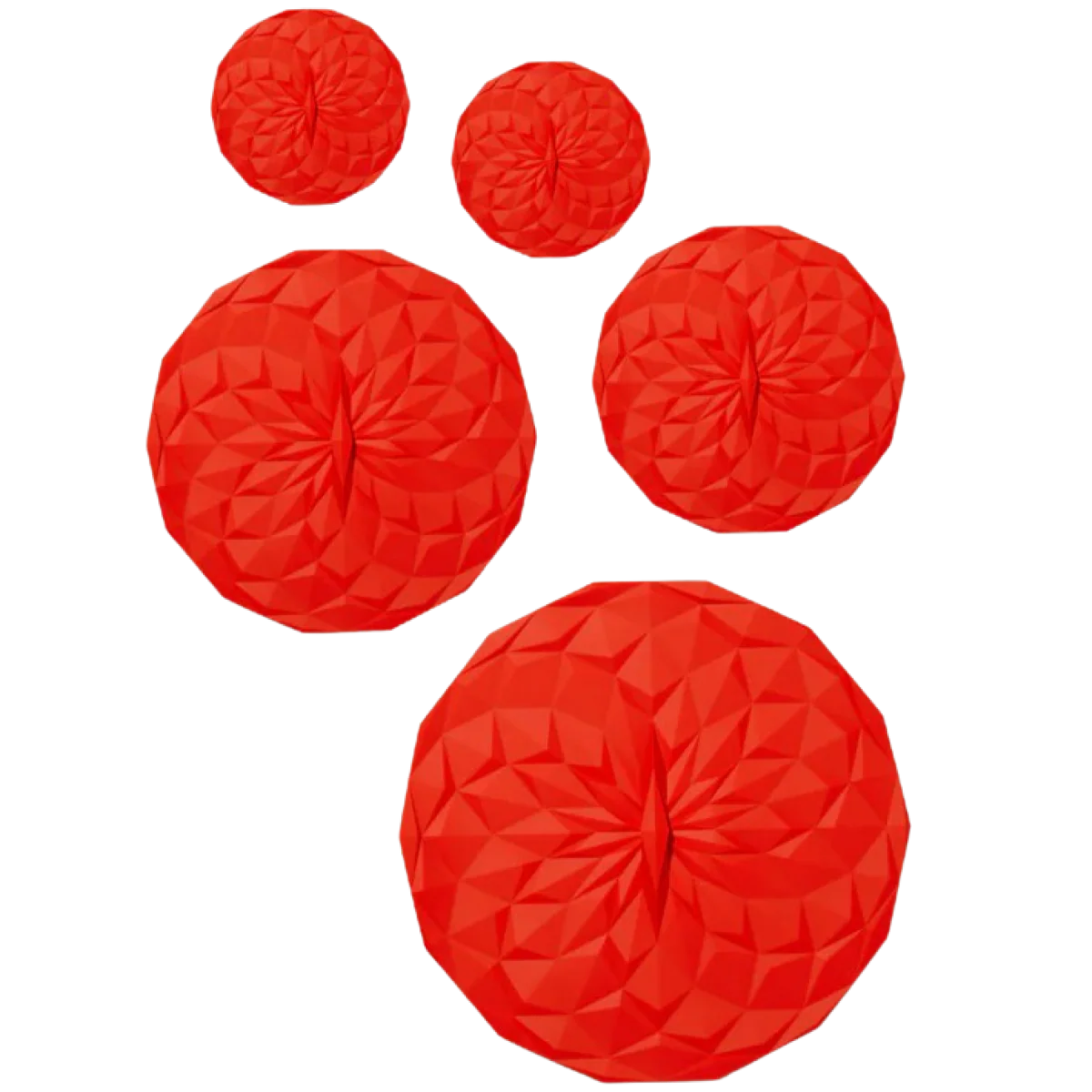 5-Piece Silicone Suction Lids Set - Red