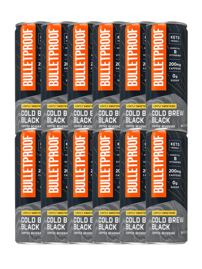Lightly Sweetened Cold Brew Black Coffee (12 Pack Case)