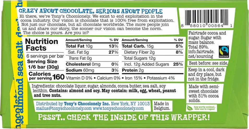 Almond Sea Salt Dark Chocolate Bar - Image 4