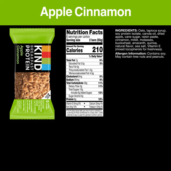 Apple Cinnamon Breakfast Protein Bars (12 CT) - Image 6
