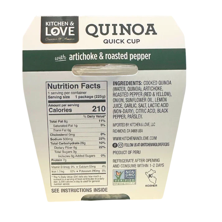 Artichoke & Roasted Pepper Quinoa Quick Cup (6 Pack) - Image 3
