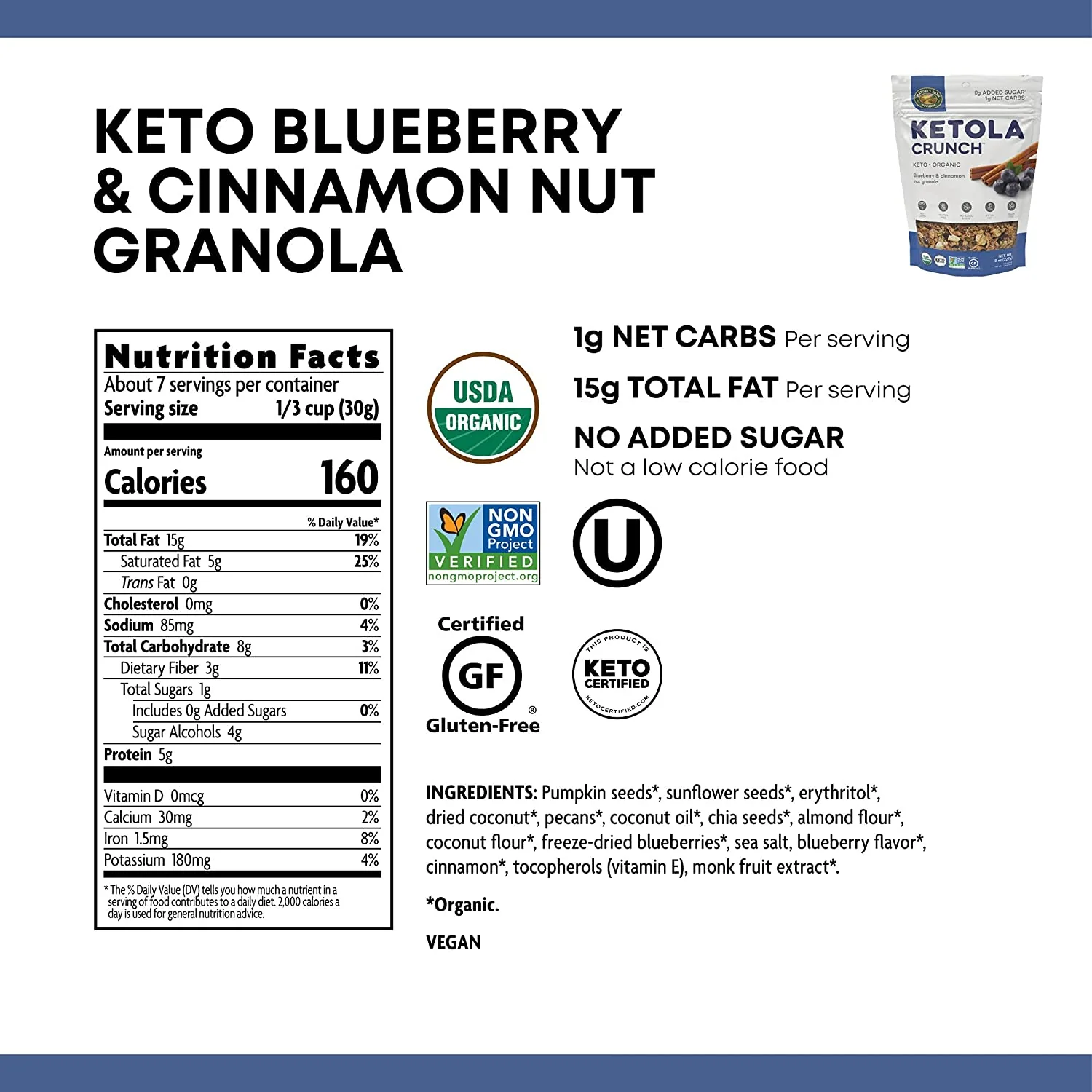 Blueberry & Cinnamon Ketola Crunch Granola - Image 3