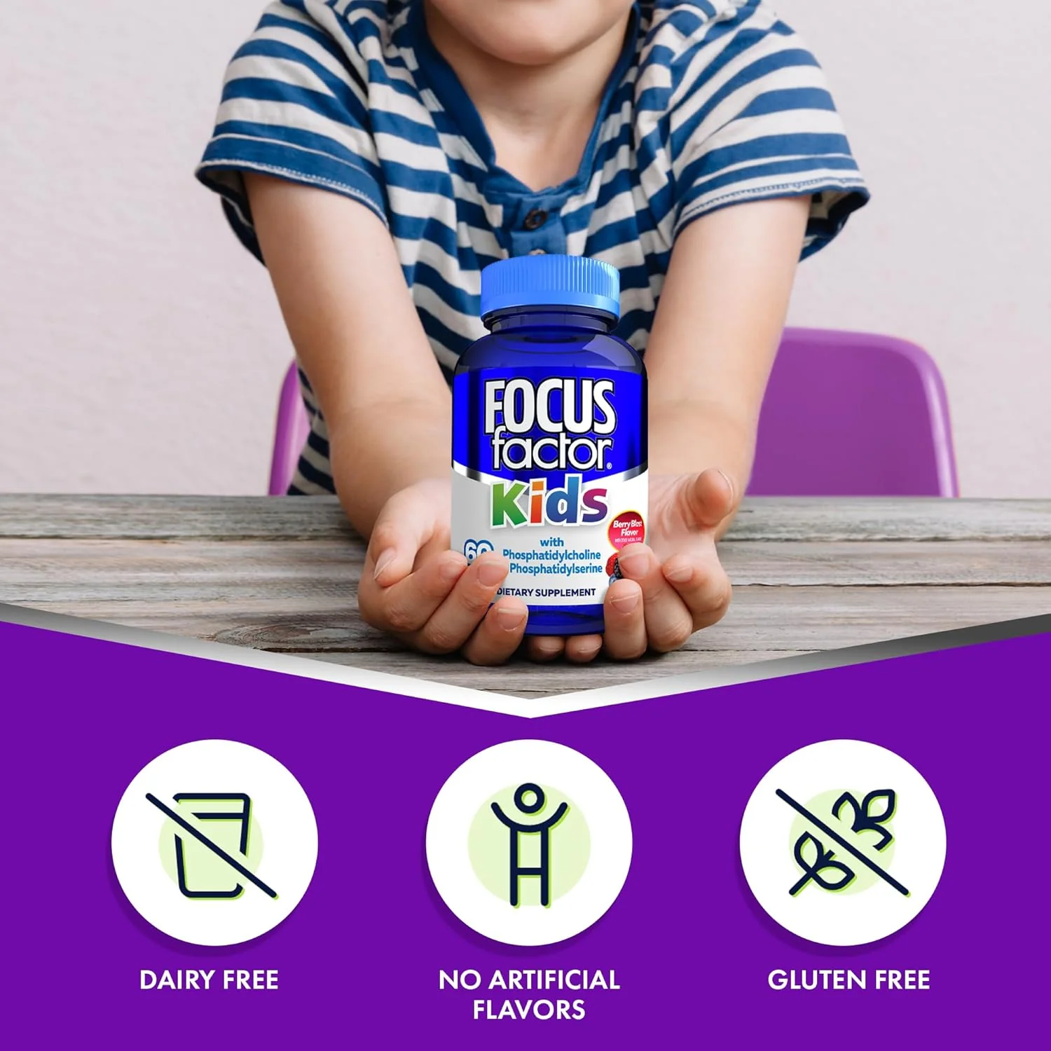 Brain Health Chewable Vitamins For Kids - Berry Blast (60 CT) - Image 4
