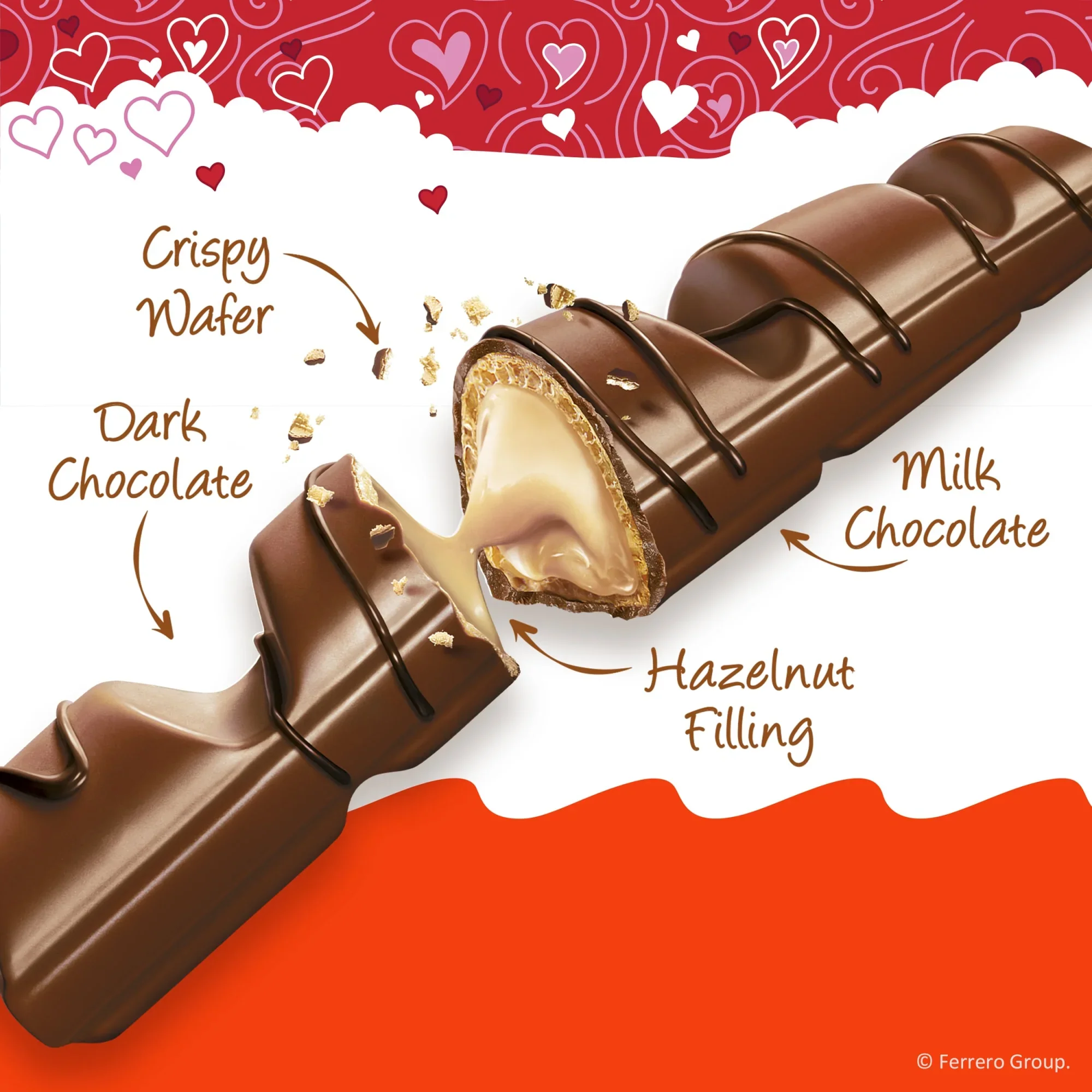 Bueno Crispy Creamy Chocolate Bars - Valentine's (4 CT) - Image 3