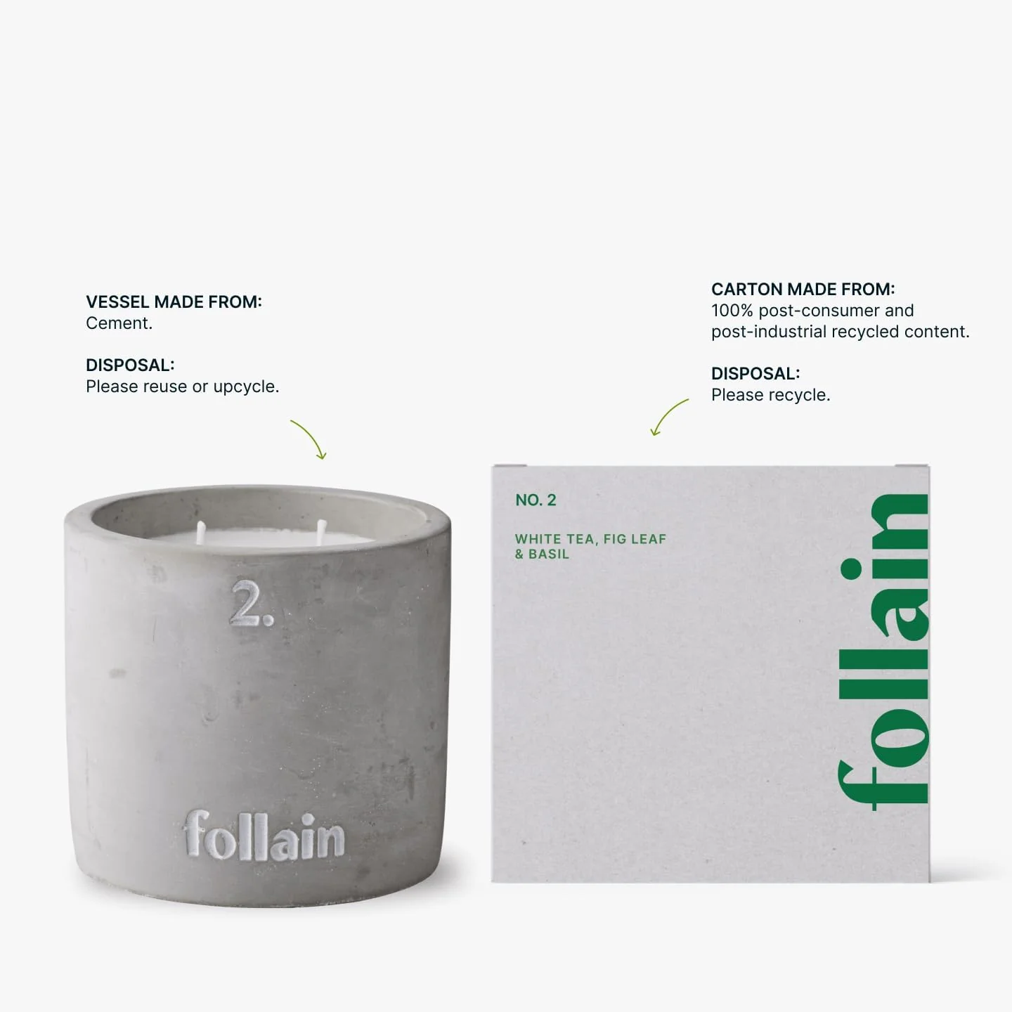 Candle No. 2 - White Tea Fig Leaf And Basil - Image 2
