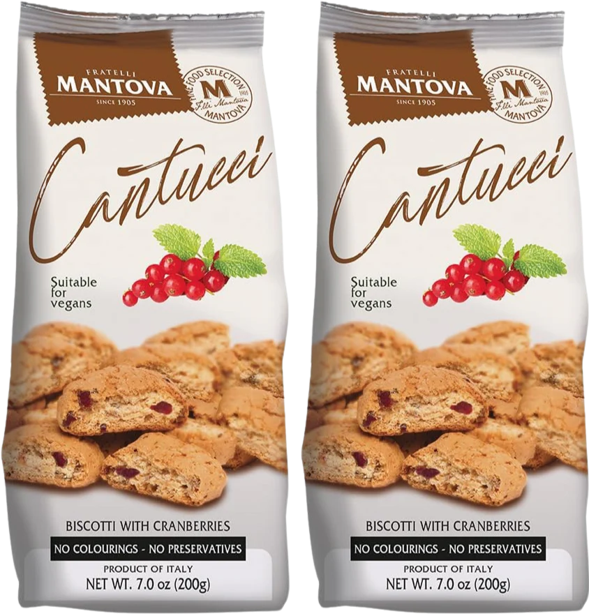  Cantucci with Cranberries Biscotti (2 Pack)