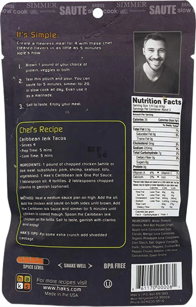 Caribbean Jerk Cooking Sauce Pouch - Image 2