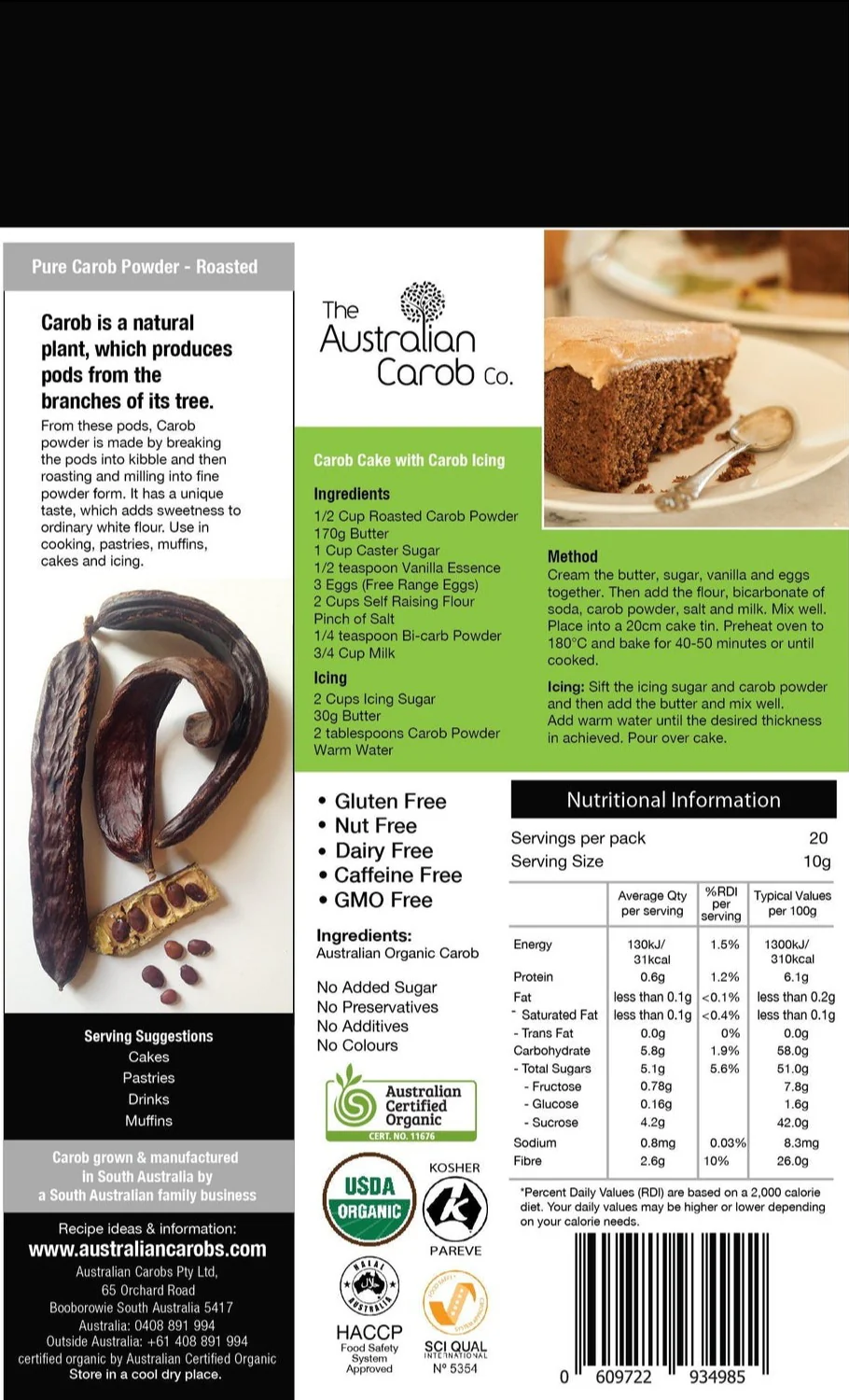 Organic Australian Roasted Carob Powder - Image 2