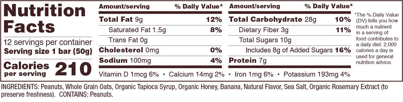 Case pack of 12 Peanut Butter Banana & Oats Bars - Image 3
