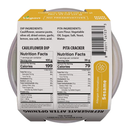 Cauliflower Hummus & Pita Chips - Image 2
