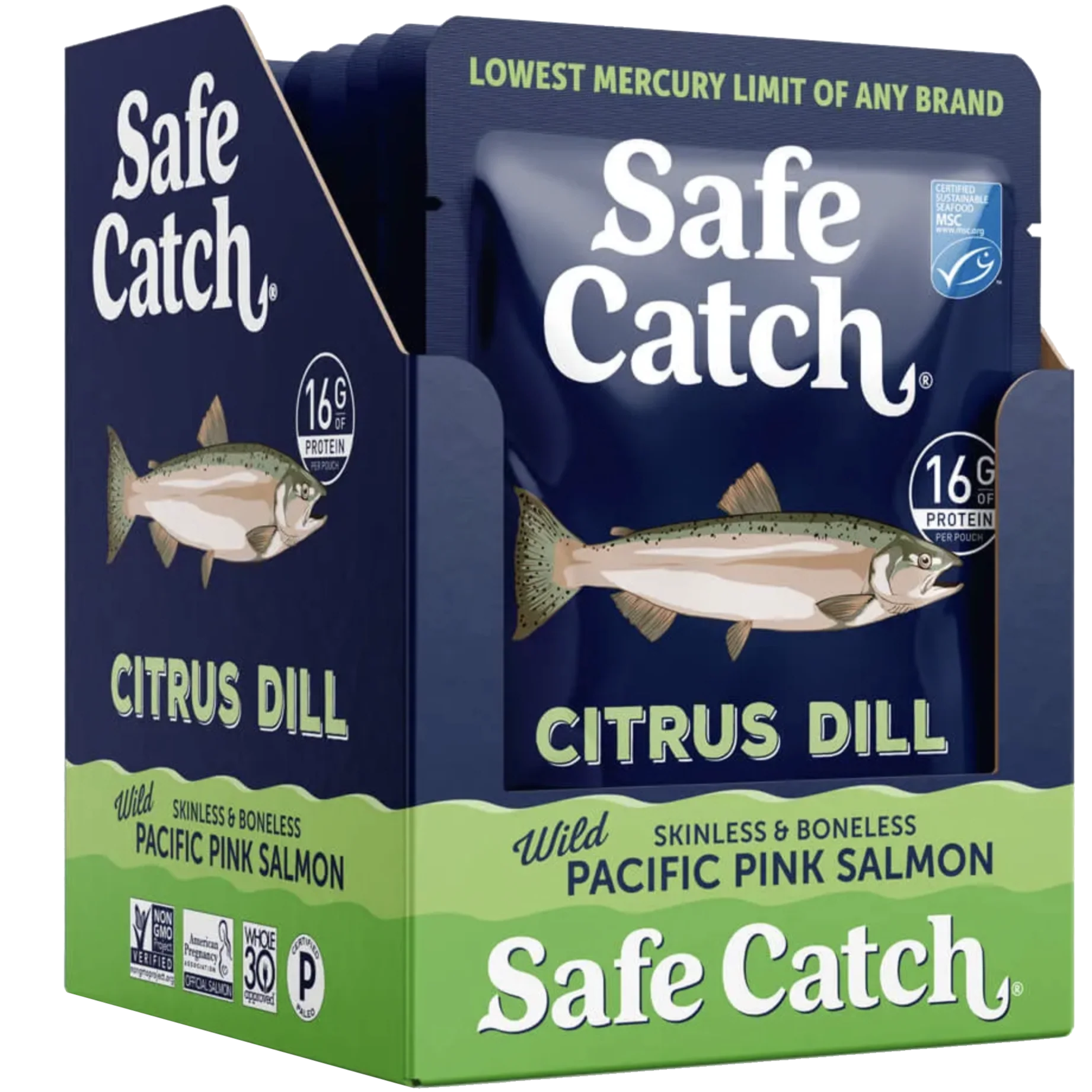 Citrus Dill Skinless & Boneless Wild Pacific Pink Salmon (12 Pack)