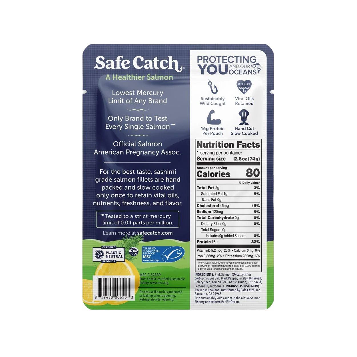 Citrus Dill Skinless & Boneless Wild Pacific Pink Salmon (12 Pack) - Image 4