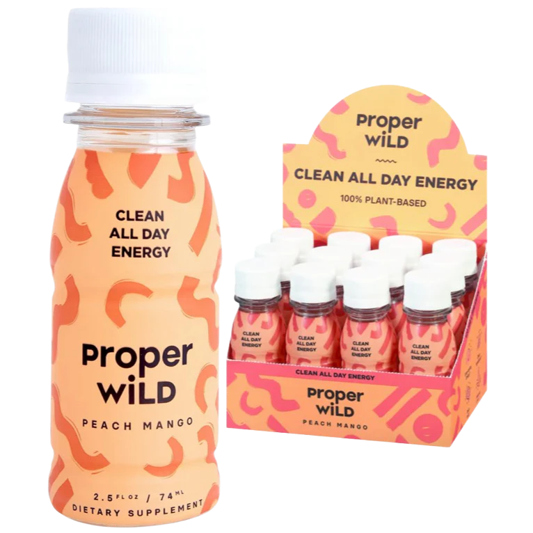 Clean All Day Energy Shots - Peach Mango (12 Pack)