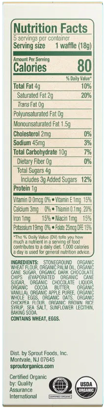 CoComelon Wafflez Toddler Snack Chocolate Chip and Oatmeal (5 CT) - Image 3