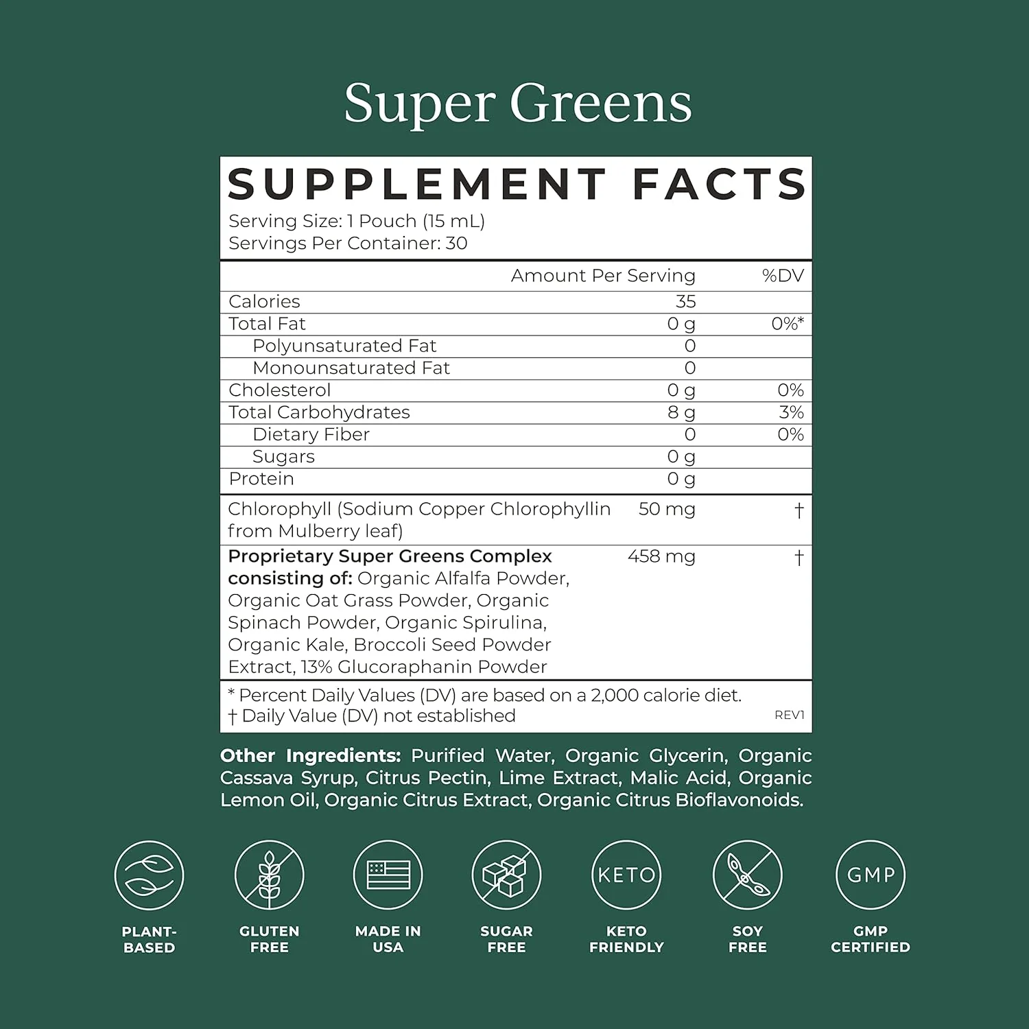 Super Greens With Chlorophyll - Citrus Lime (30 Packets) - Image 2