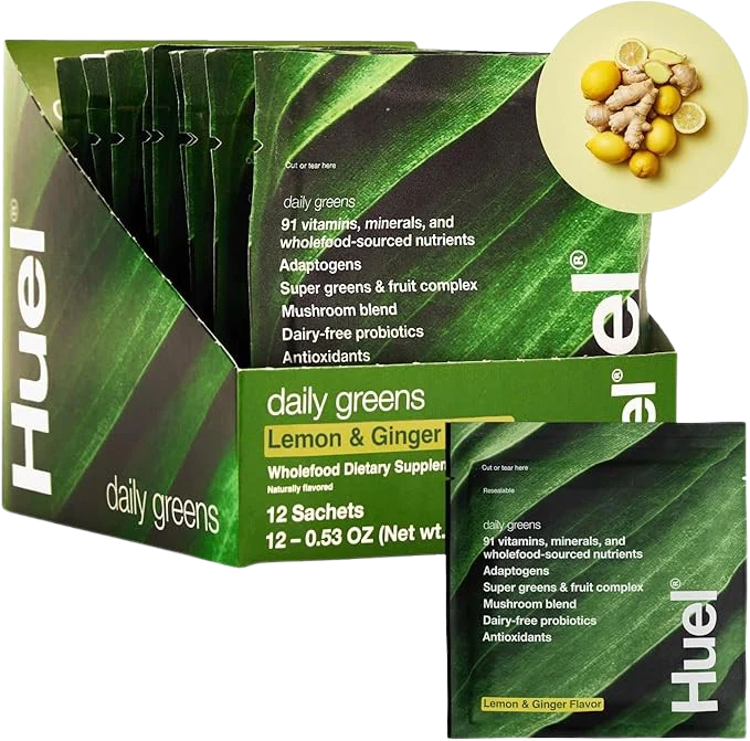 Daily Greens Superfood Drink - Lemon And Ginger (12 CT)