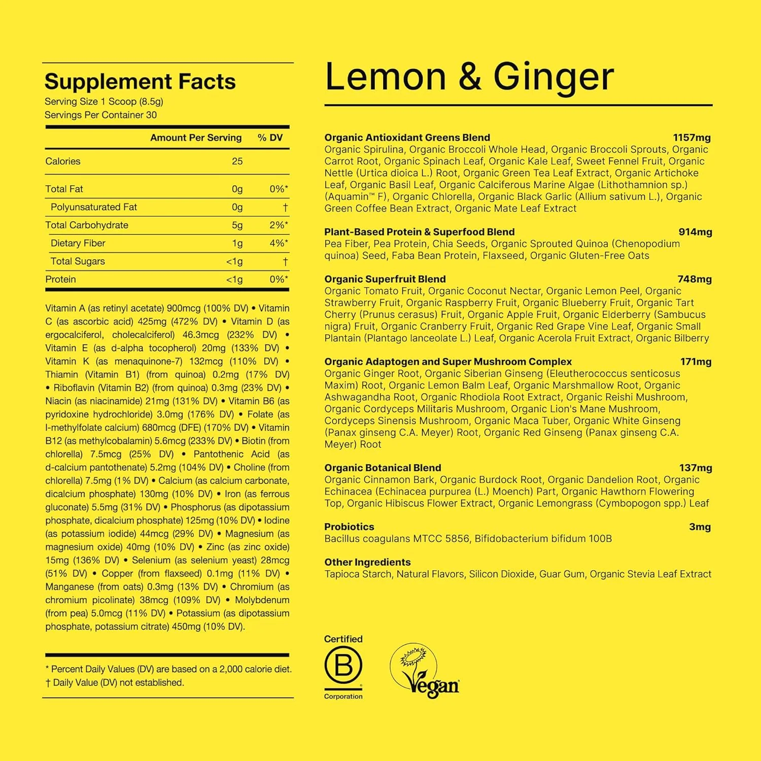 Daily Greens Superfood Drink - Lemon And Ginger (12 CT) - Image 5