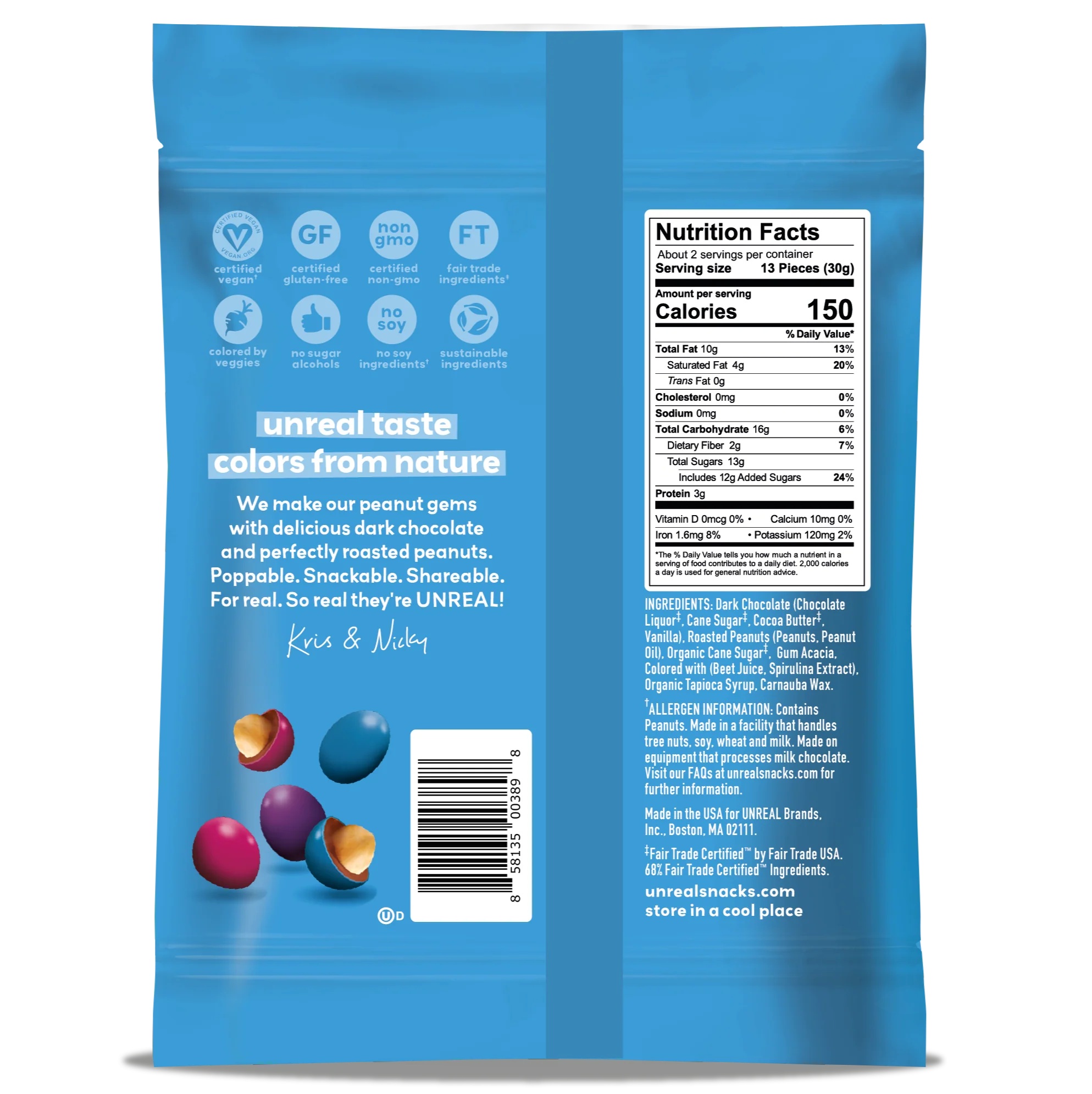 Dark Chocolate Peanut Gems (9 Pack) - Image 3