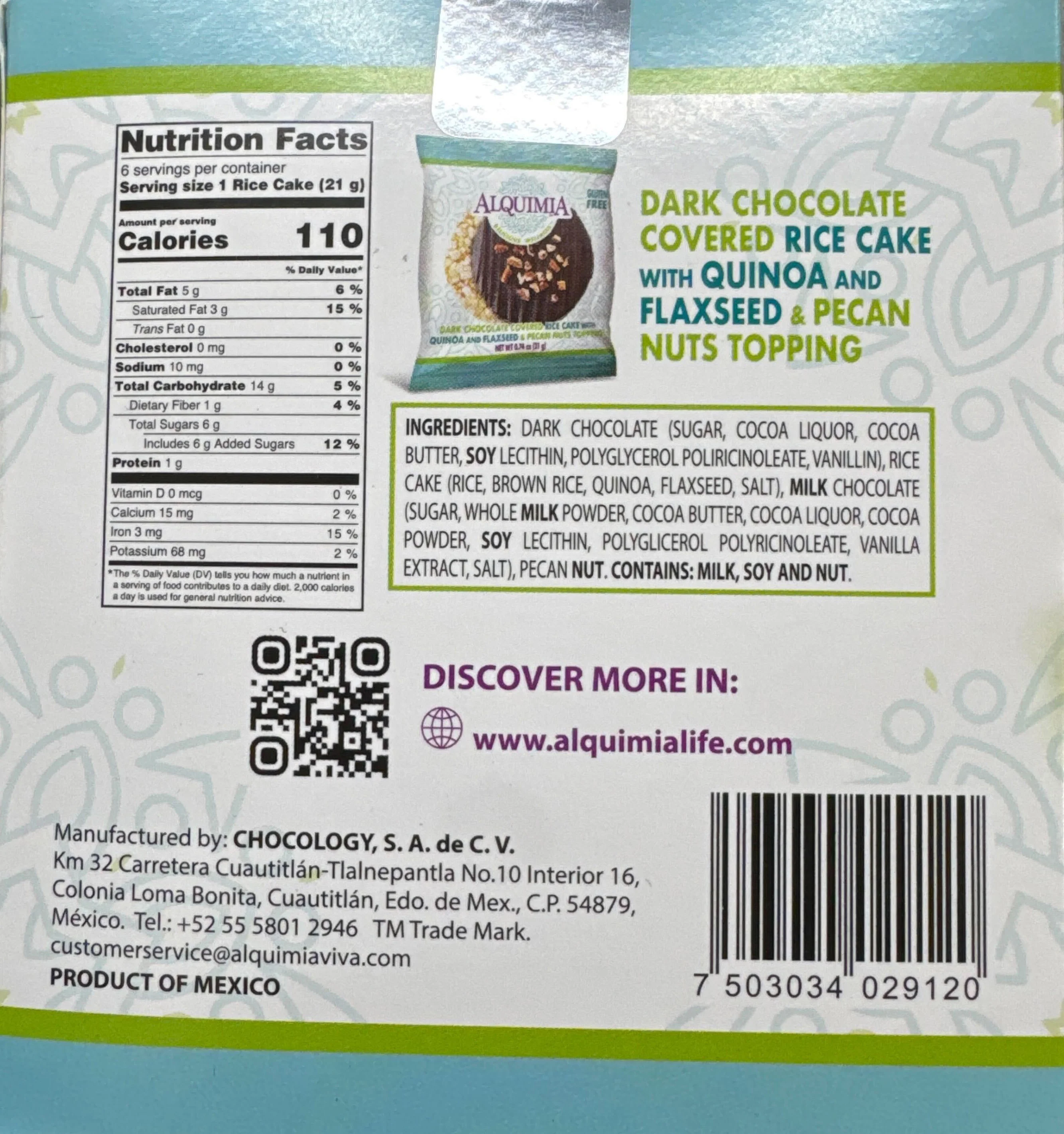 Dark Chocolate Covered Rice Cakes, Quinoa, Flaxseed & Pecan (6 CT) - Image 4