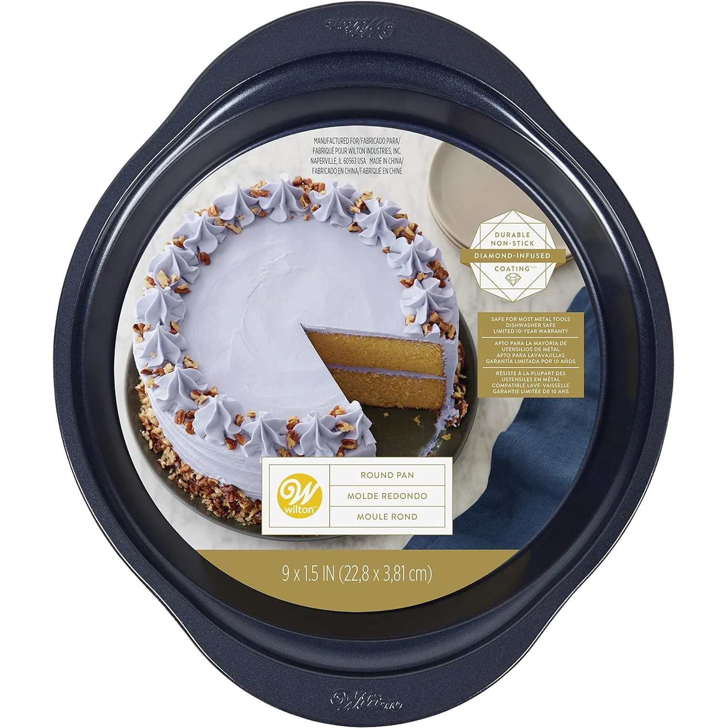 Non-Stick Navy Blue Round Baking Pan