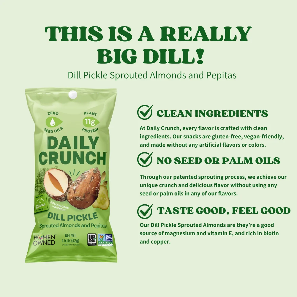Dill Pickle Sprouted Almonds & Pepitas (8 Pack) - Image 3