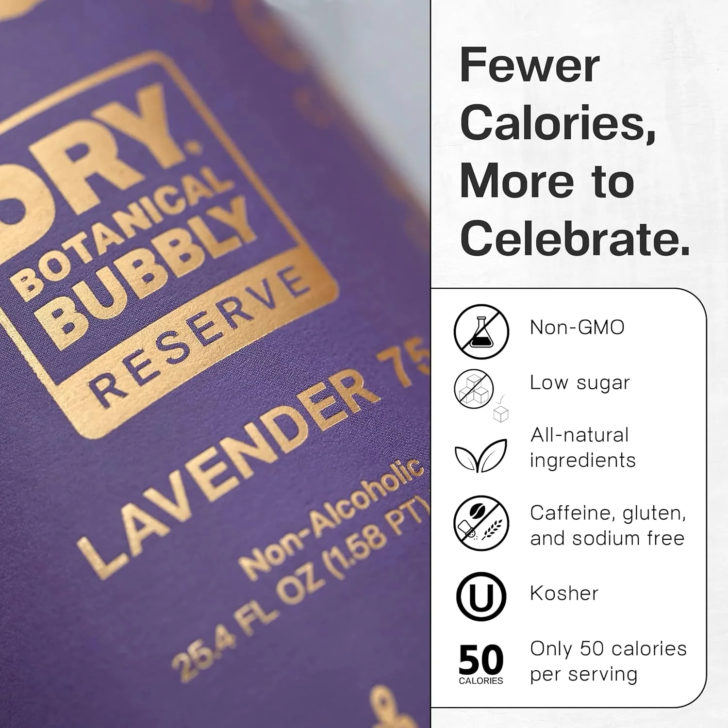 Botanical Bubbly Lavender 75 Non-Alcoholic Wine - Image 2