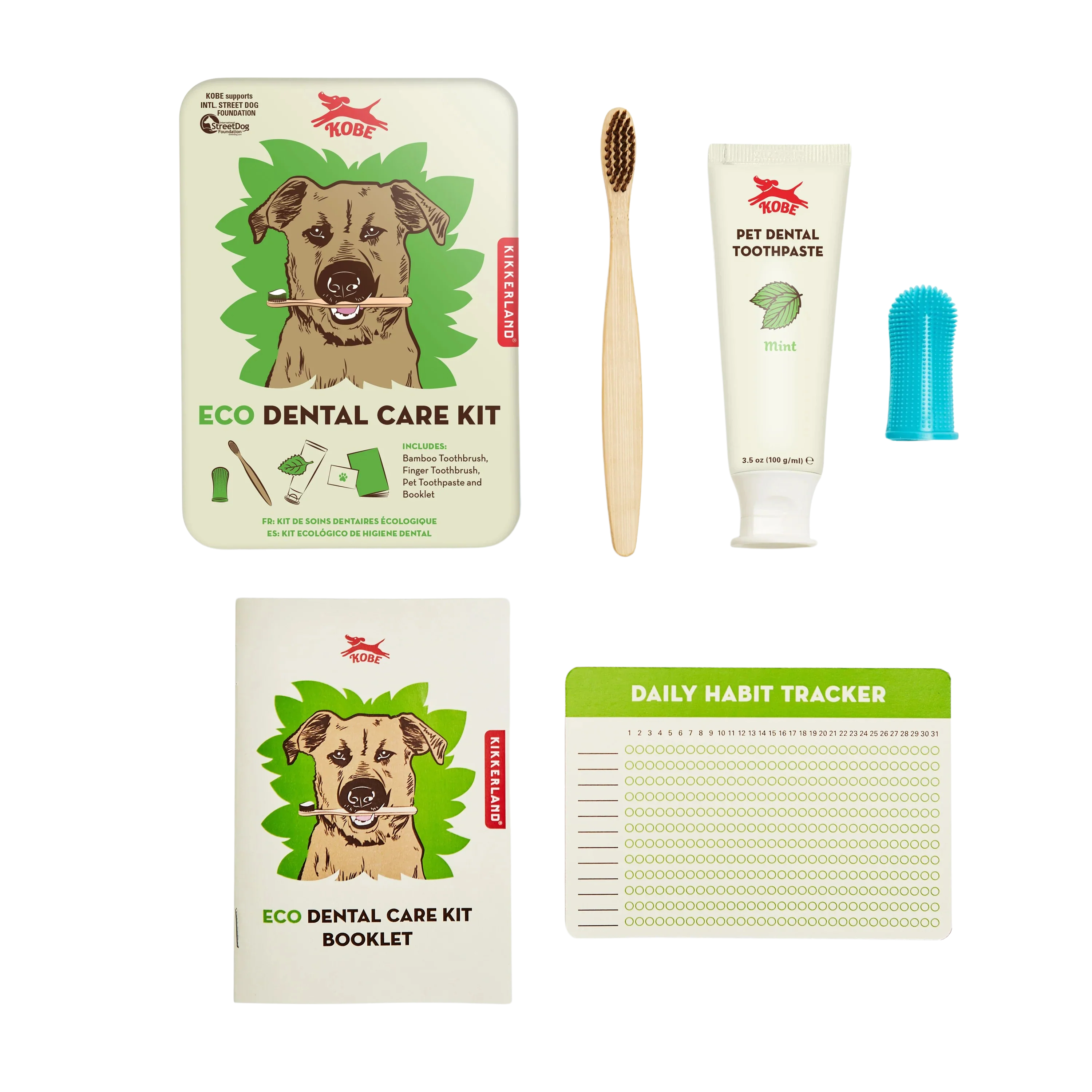 Eco Dental Care Kit - Bamboo Toothbrush, Finger Toothbrush, Pet Toothpaste and Booklet - Image 2