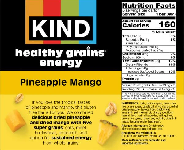 Healthy Grains Energy Bars - Pineapple Mango (5 CT) - Image 5