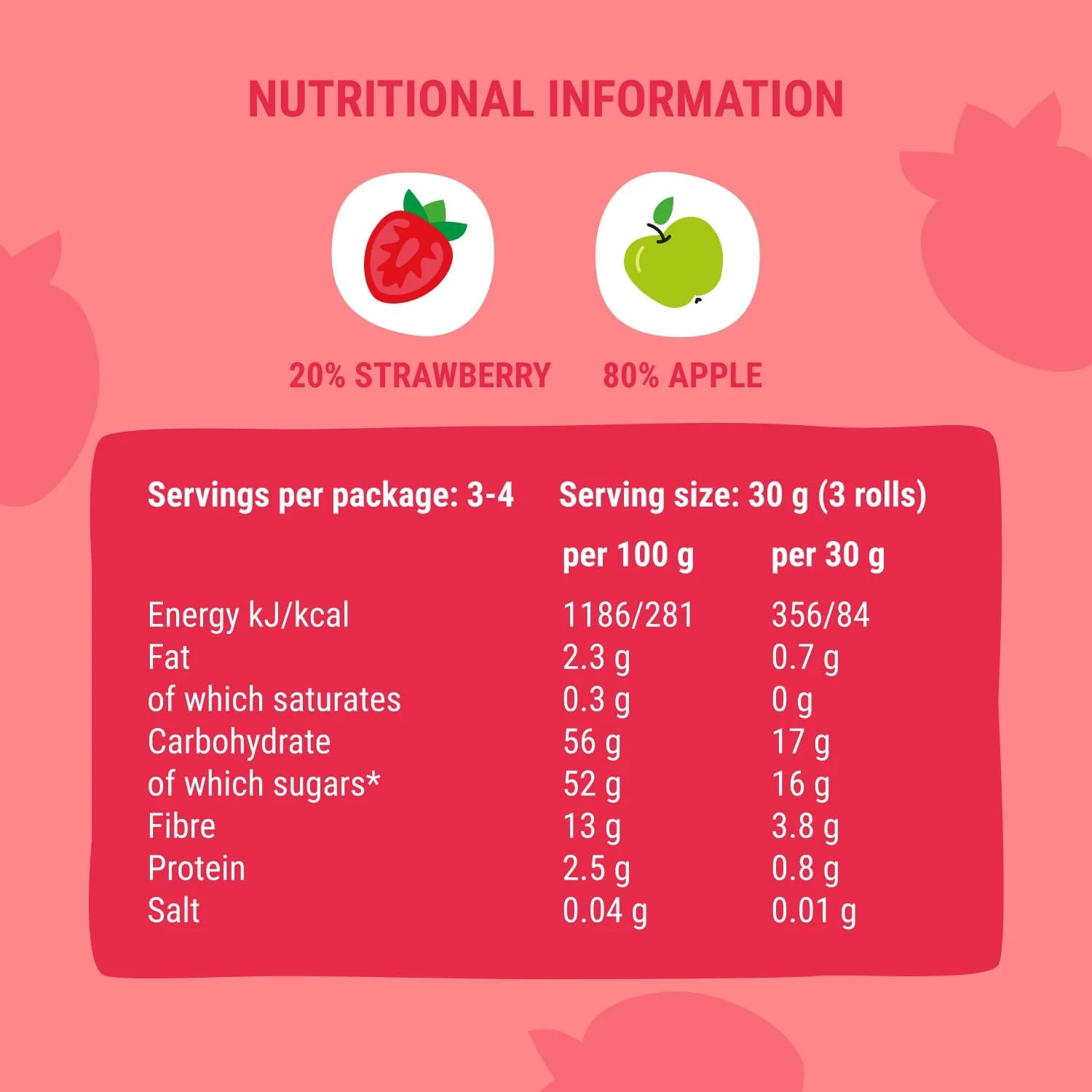 Fruit Rolls Apple-Strawberry (10 CT) - Image 2