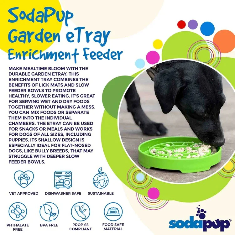 Garden Design eTray Enrichment Shallow Slow Feeder Dog Bowl - Green - Image 3
