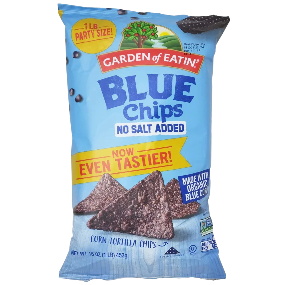 Party Size No Salt Added Blue Corn Tortilla Chips