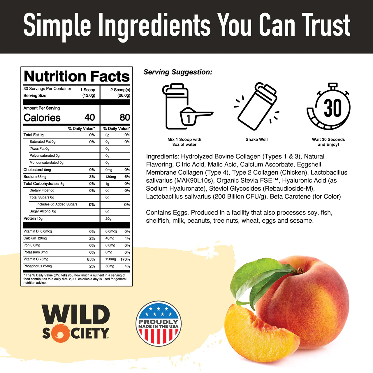 Grass Fed Collagen Peptide - Peach - Image 3