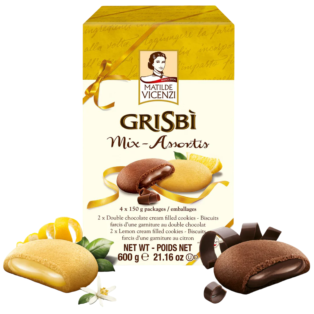 Grisbi Assorted Chocolate & Lemon Cream Filled Cookies