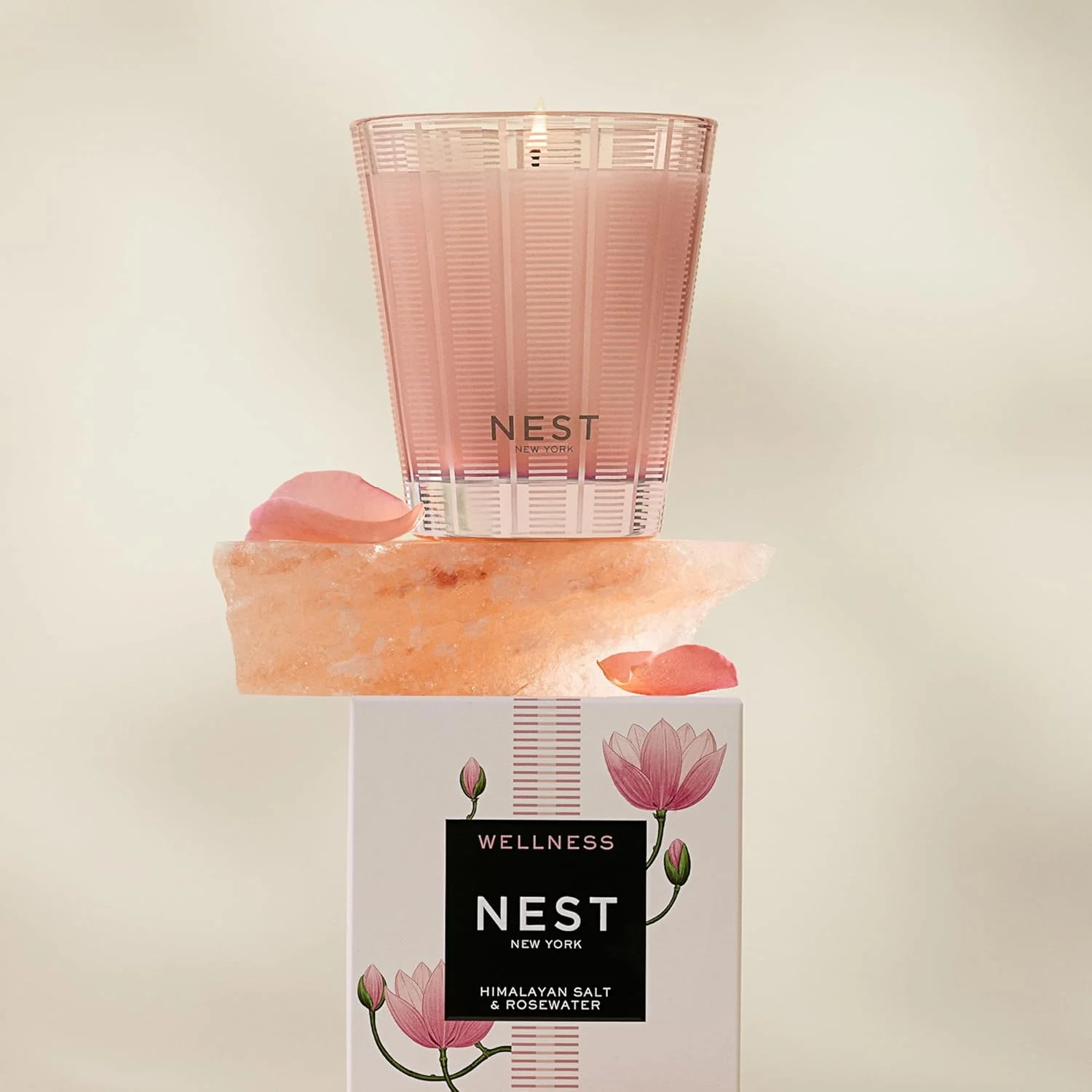 Himalayan Salt + Rosewater Scented Classic Candle - Image 3