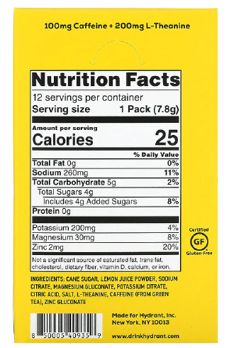Hydration Caffeine Lemon 30Pk - Image 2
