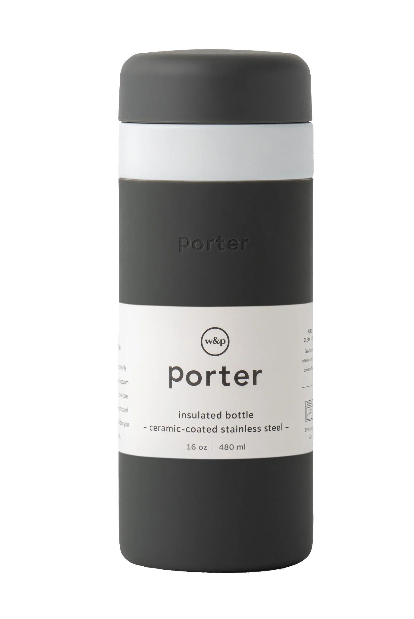 Insulated Ceramic Bottle 16oz -Black