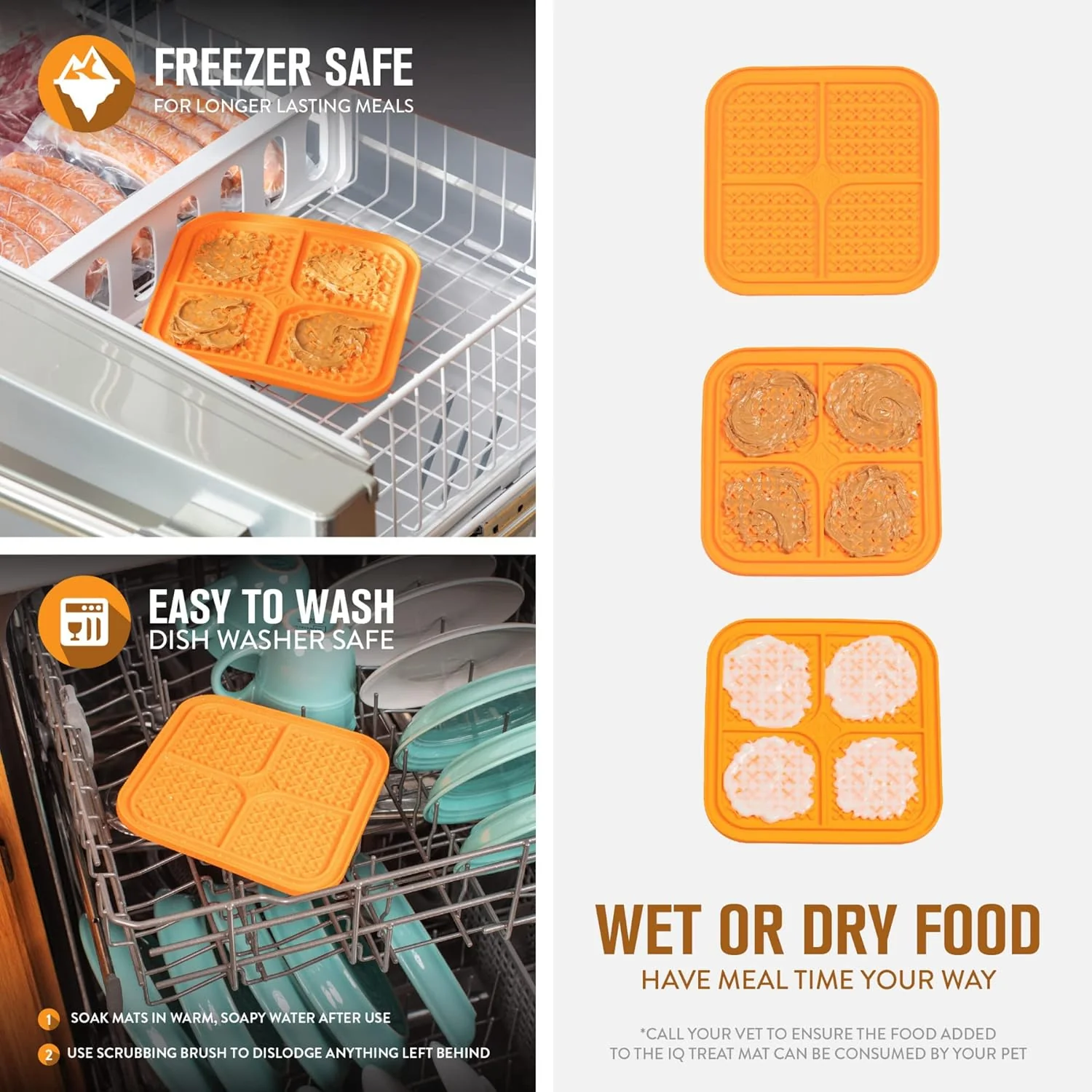 IQ Treat Mat To Reward Dog or Cat - Small Orange - Image 6