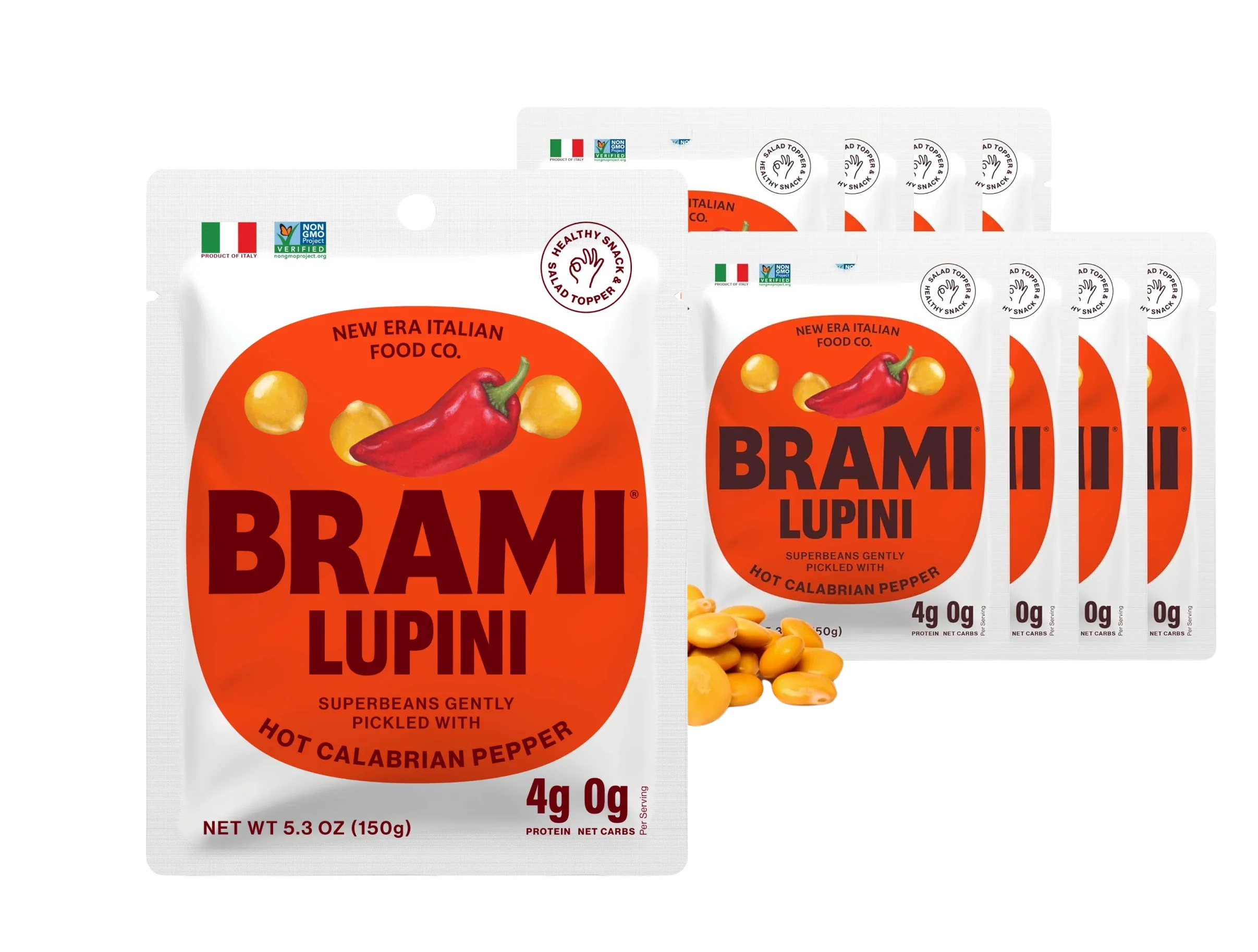 Chili Pepper Italian Snacking Lupini Beans (8 Pack)