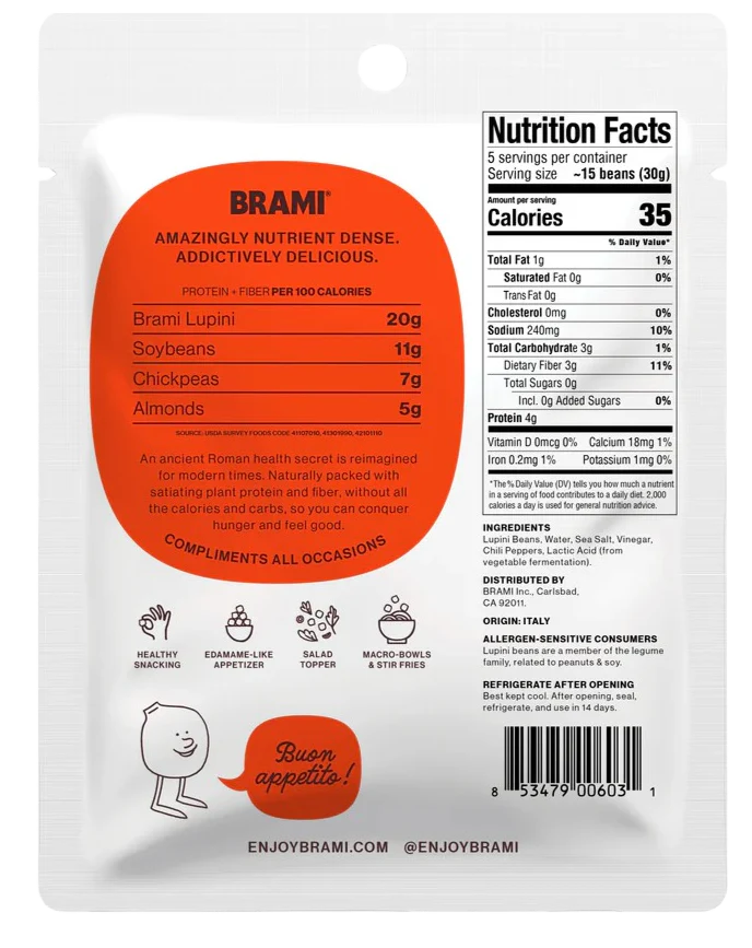 Chili Pepper Italian Snacking Lupini Beans (8 Pack) - Image 2