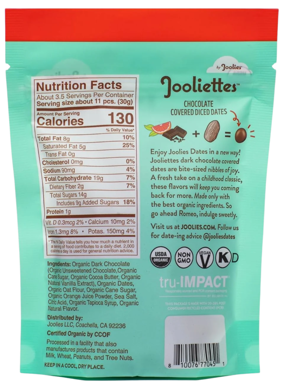 Jooliettes- Blood Orange Dark Chocolate Date Nibbles - Image 4