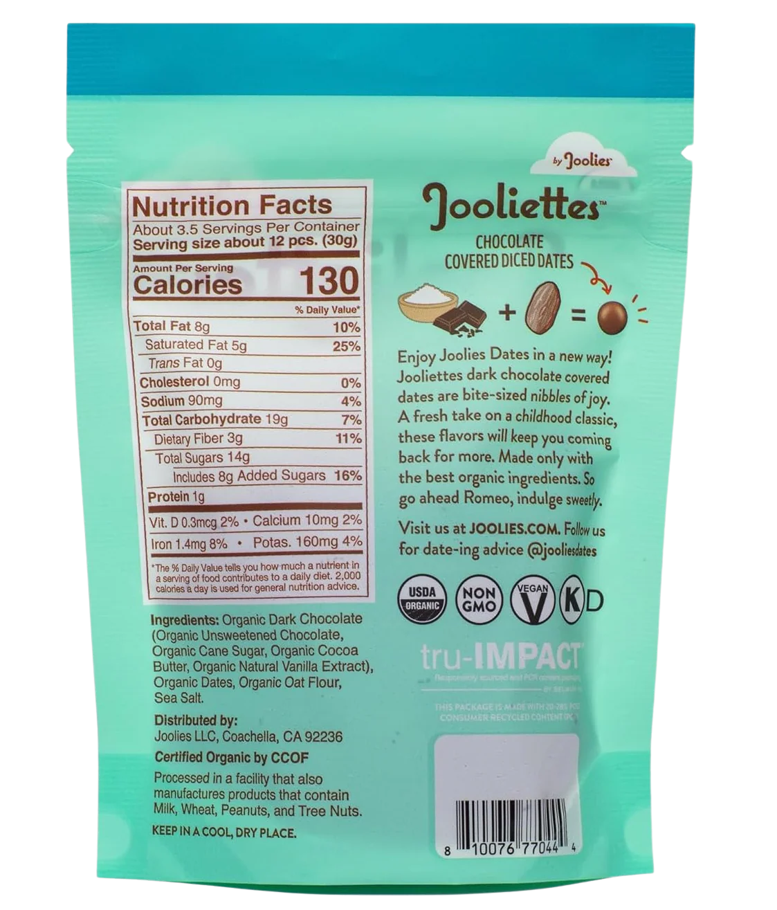 Jooliettes- Sea Salt Dark Chocolate Date Nibbles - Image 4