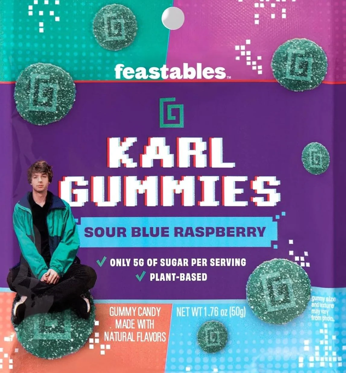 Karl's Gummies Sour Blue Raspberry (8 Pack) - Image 2
