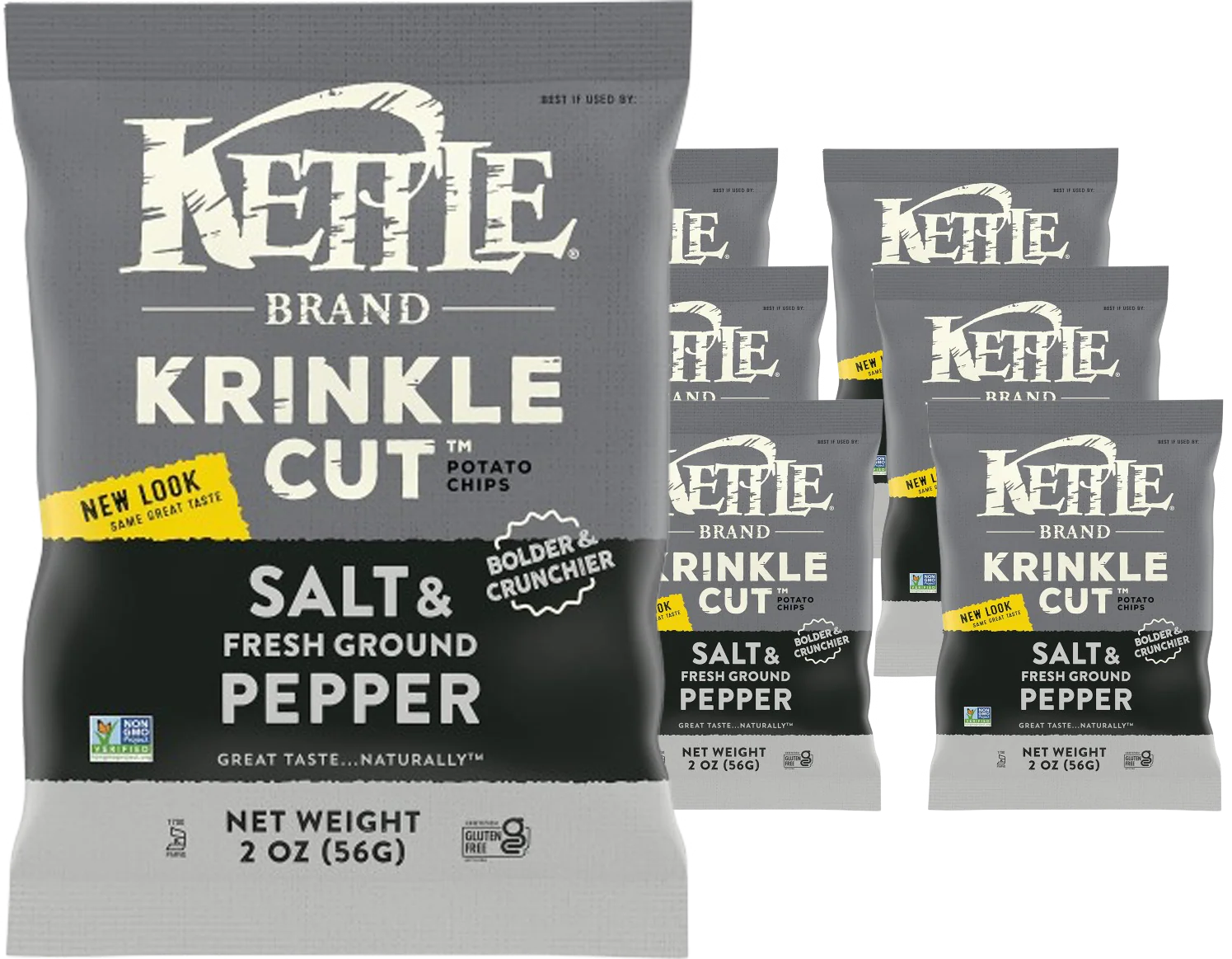 Krinkle Cut Potato Chips - Salt & Fresh Ground Pepper (6 Pack)