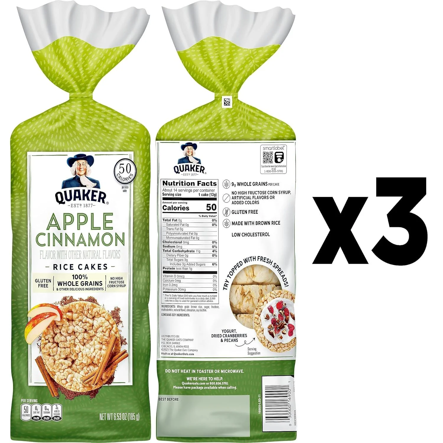 Large Rice Cakes - Apple Cinnamon (3 Pack) - Image 2