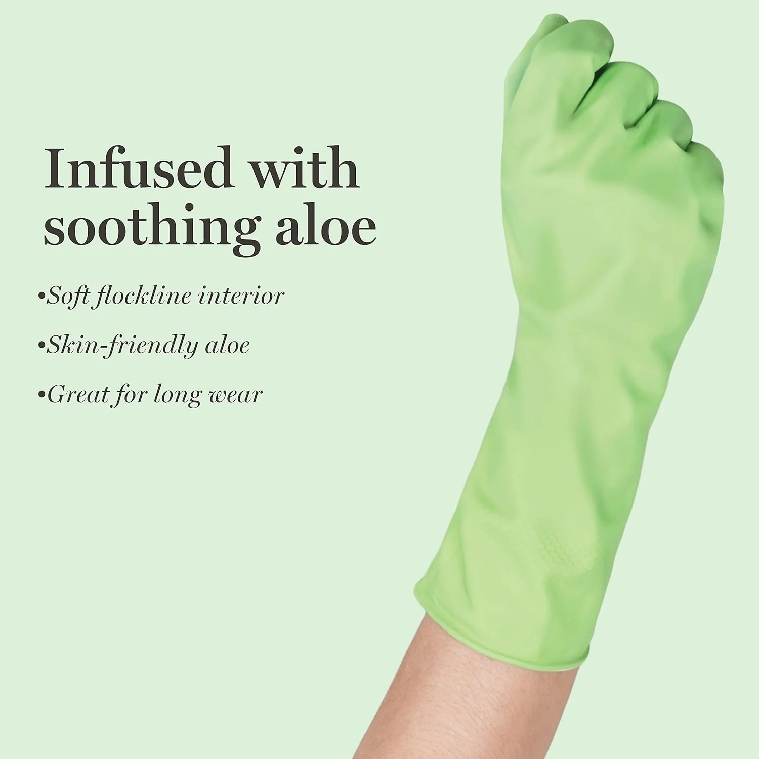 Latex Household Cleaning Gloves With Aloe - S/M - Image 2