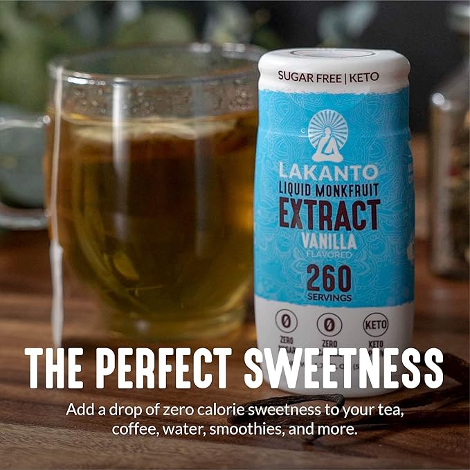 Liquid Monk Fruit Sweetener Extract Drops - Vanilla (6 CT) - Image 6