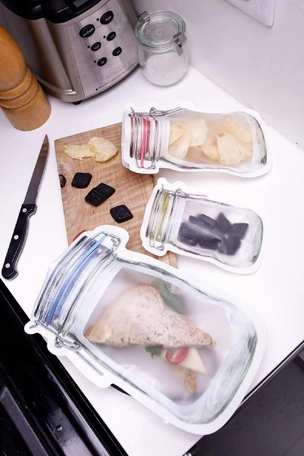 Mason Jar Zip Bags for Food Storage Mix and Match (10 Pack) - Image 2