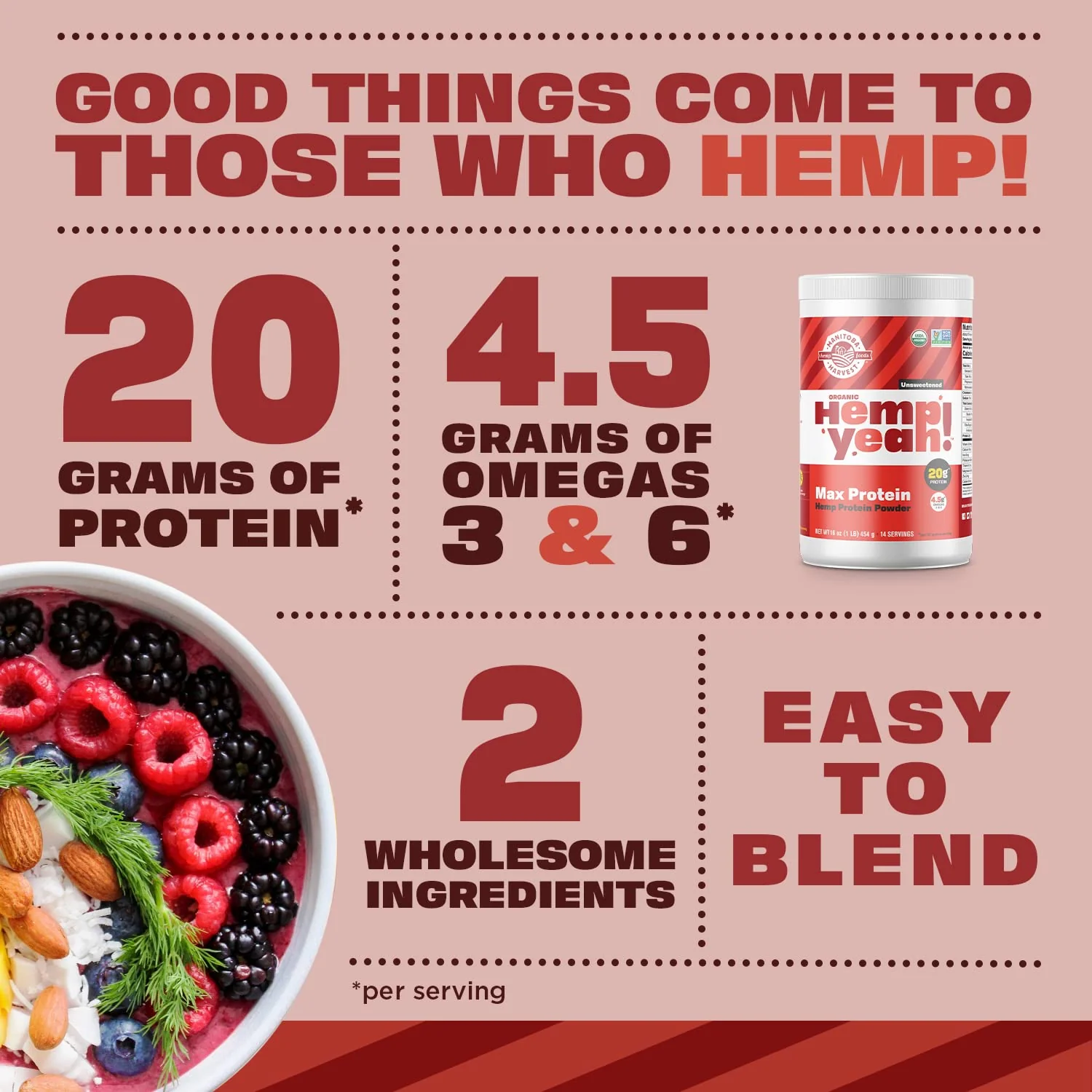 Max Protein Unsweetened Hemp Protein Powder - Image 3